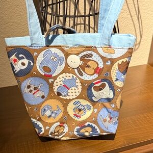 Cute Dog Print Tote Bag